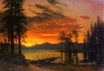 Albert Bierstadt Werke - Sonnenuntergang über den Fluss Albert Bier